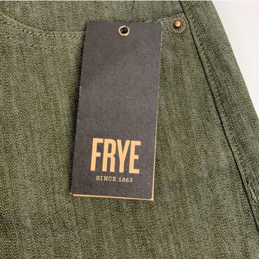 Frye Heritage Olive Green Shorts Raw Hem - Picture 4 of 9